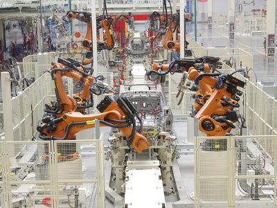 白車身柔性焊裝生產(chǎn)線_自動化系統(tǒng)_解決方案_產(chǎn)品_中國AGV網(wǎng)_專業(yè)性的AGV .